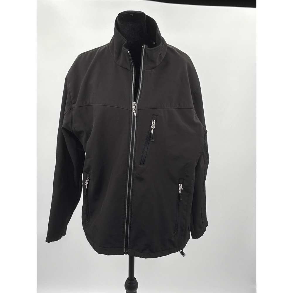 Athletech Mens Black Softshell Fleece Lined Jacket Full Zip SEAS 5816 Size M